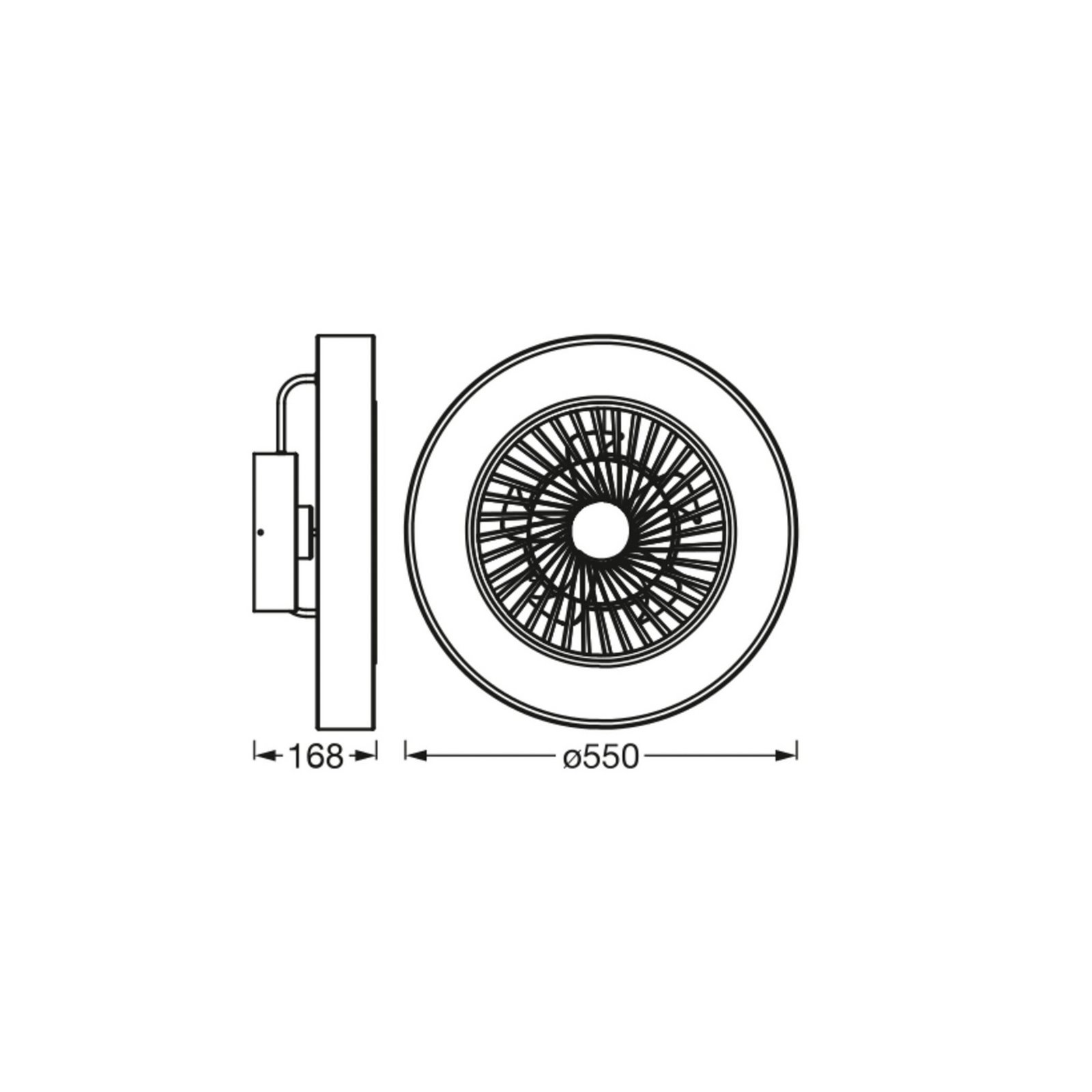 OSRAM SMART+ WiFi LED-Deckenventilator CYLINDER, grau, leise