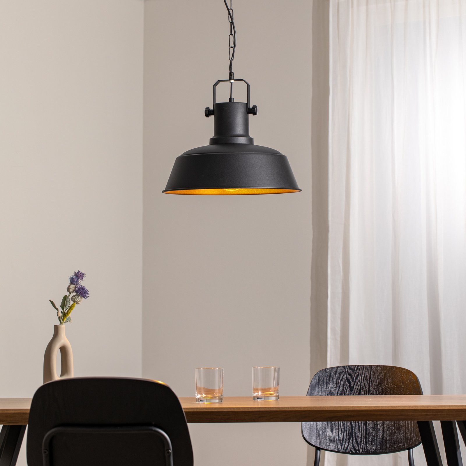 Hängeleuchte Orema, schwarz, Ø 40 cm, Metall, E27