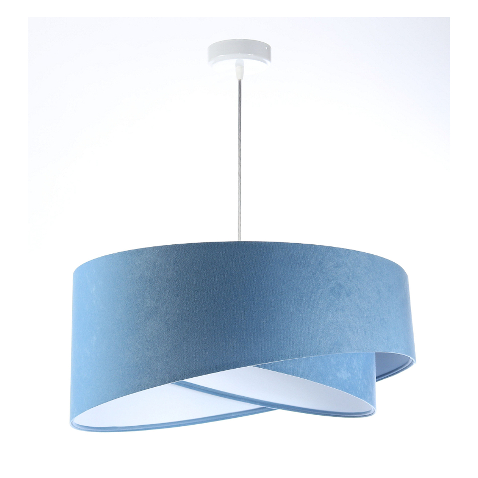Lámpara colgante Vivien, bicolor azul claro/blanco