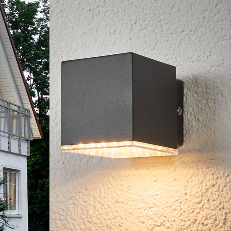 Dunkelgraue LED-Außenwandlampe Lydia