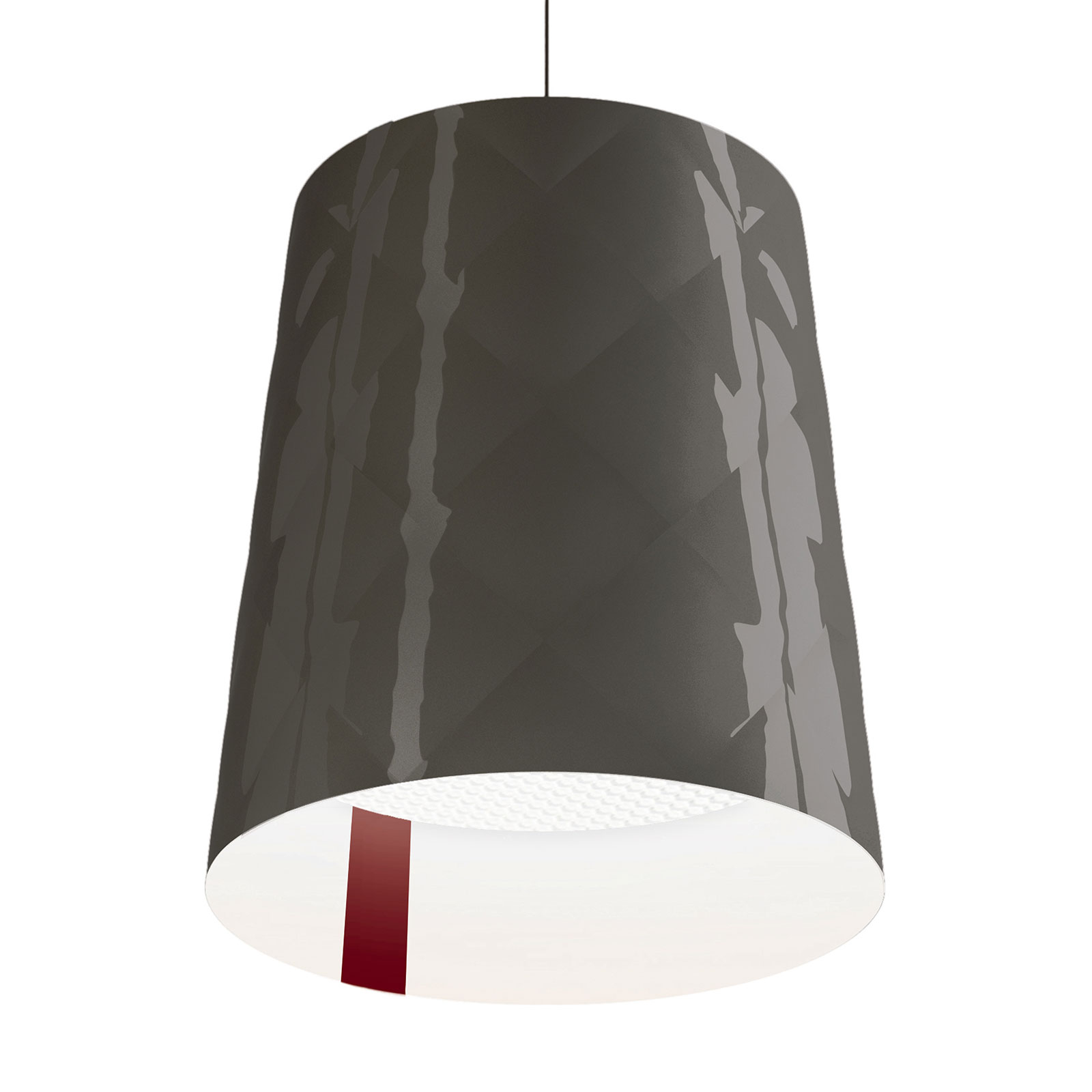 Kundalini New York hanging light, Ø 45 cm, grey, for Living / Dining Room, plastic, E27, 30 W, energy efficiency: A++, H: 51 cm