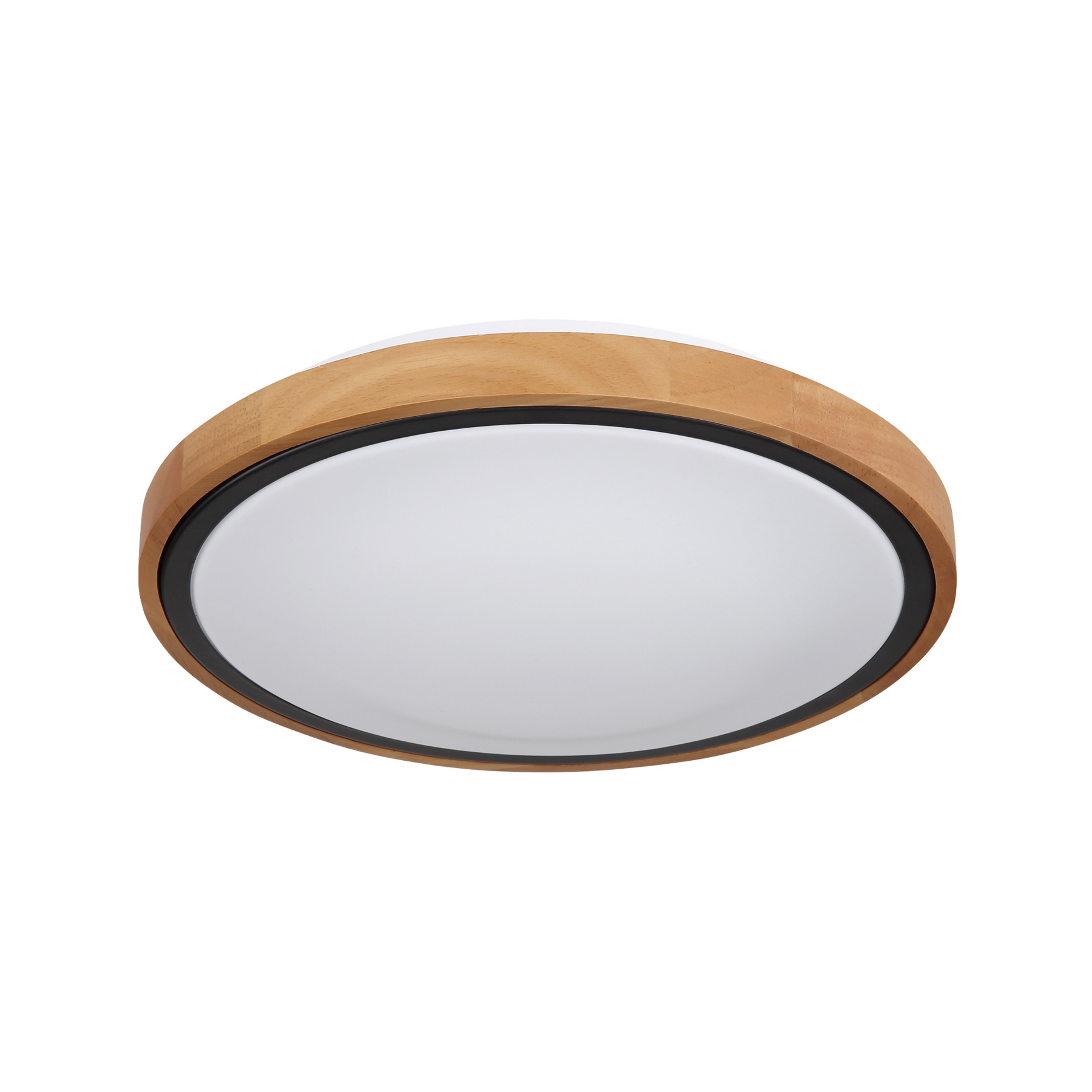 LED-Deckenleuchte Bruno mit Holzrahmen CCT Ø 30 cm