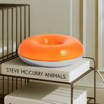 Lindby LED-Tischleuchte Fjora, orange/chrom, Ø 30cm, dimmbar