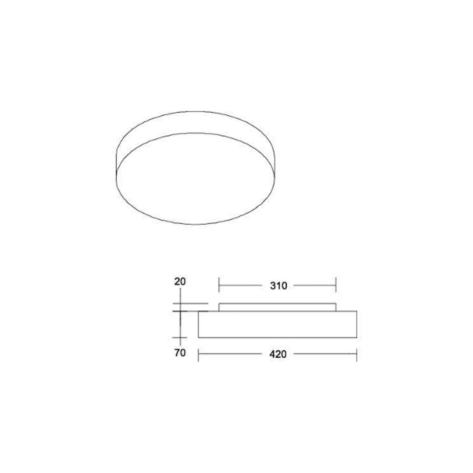 BRUMBERG Plafonieră cu LED Celtis Midi 3.000 K chintz alb