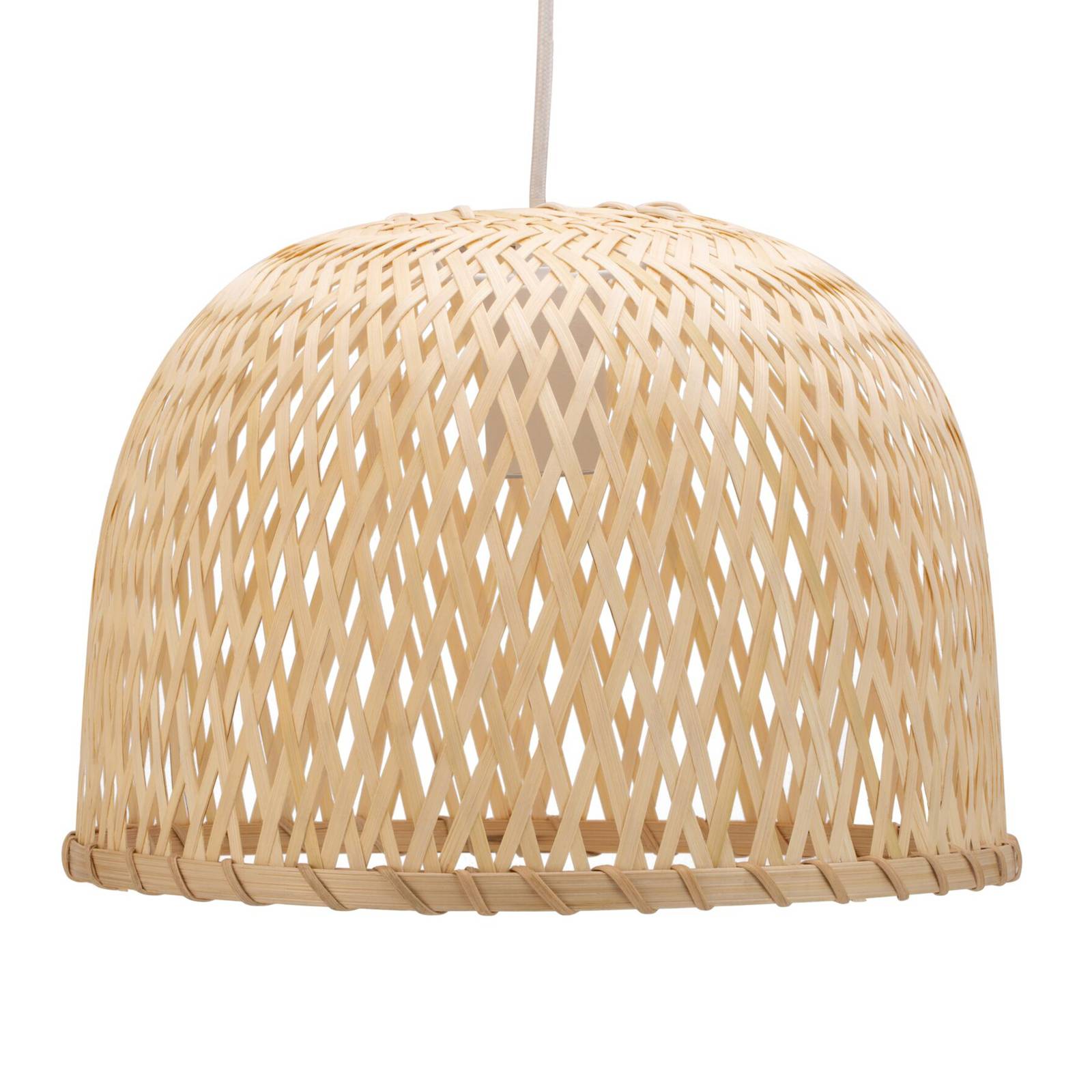 Pauleen Woody Pearl pendant light bamboo lampshade, for Living / Dining Room, bamboo, metal, E27, 20 W, H: 23 cm