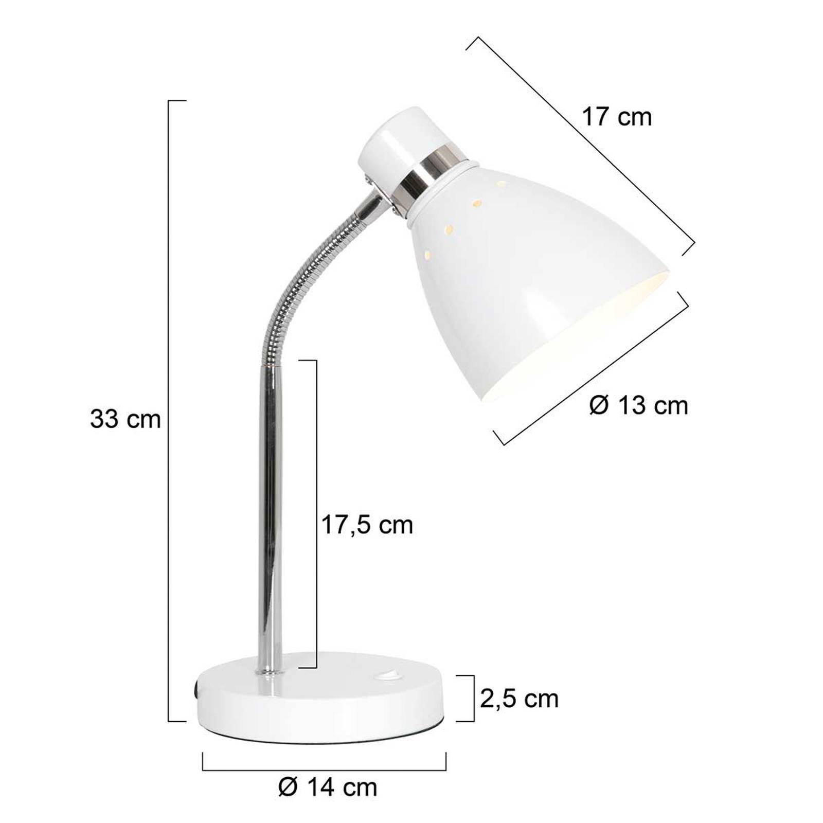 Steinhauer Lampe à poser Spring blanc métal bras flexible avec interrupteur