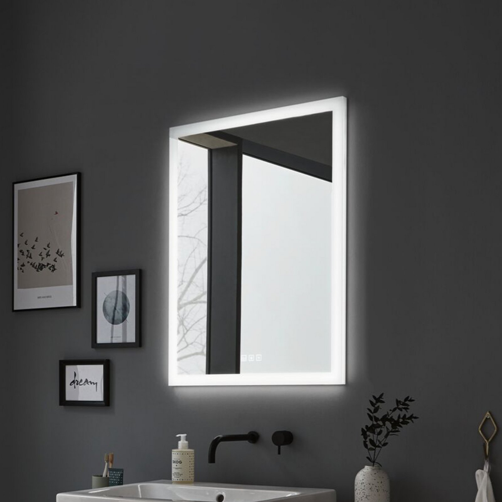Paulmann LED wall mirror Mirra white 60x80 cm IP44 CCT