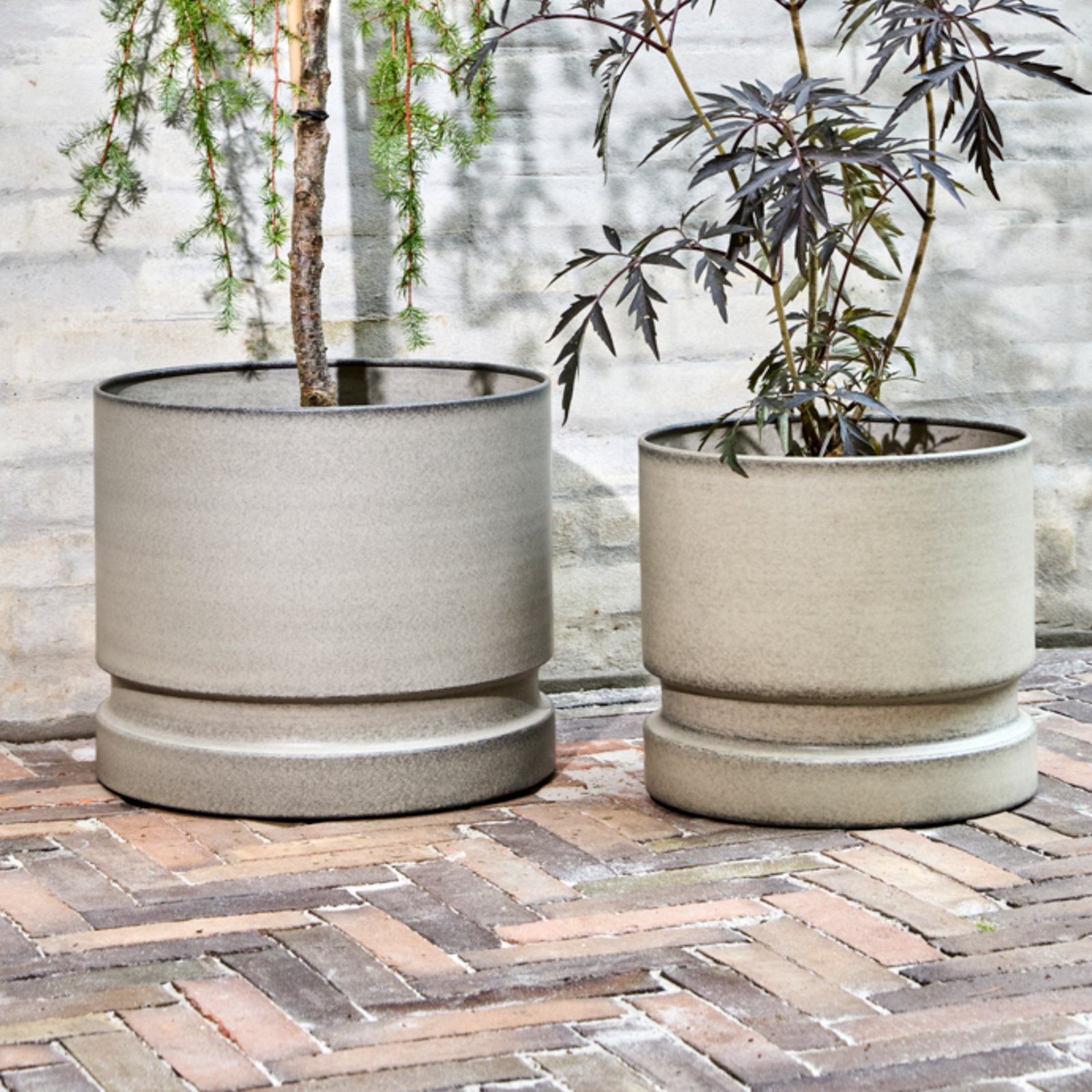 HDPebble flower pot, grey, metal, set of 2 - House Doctor