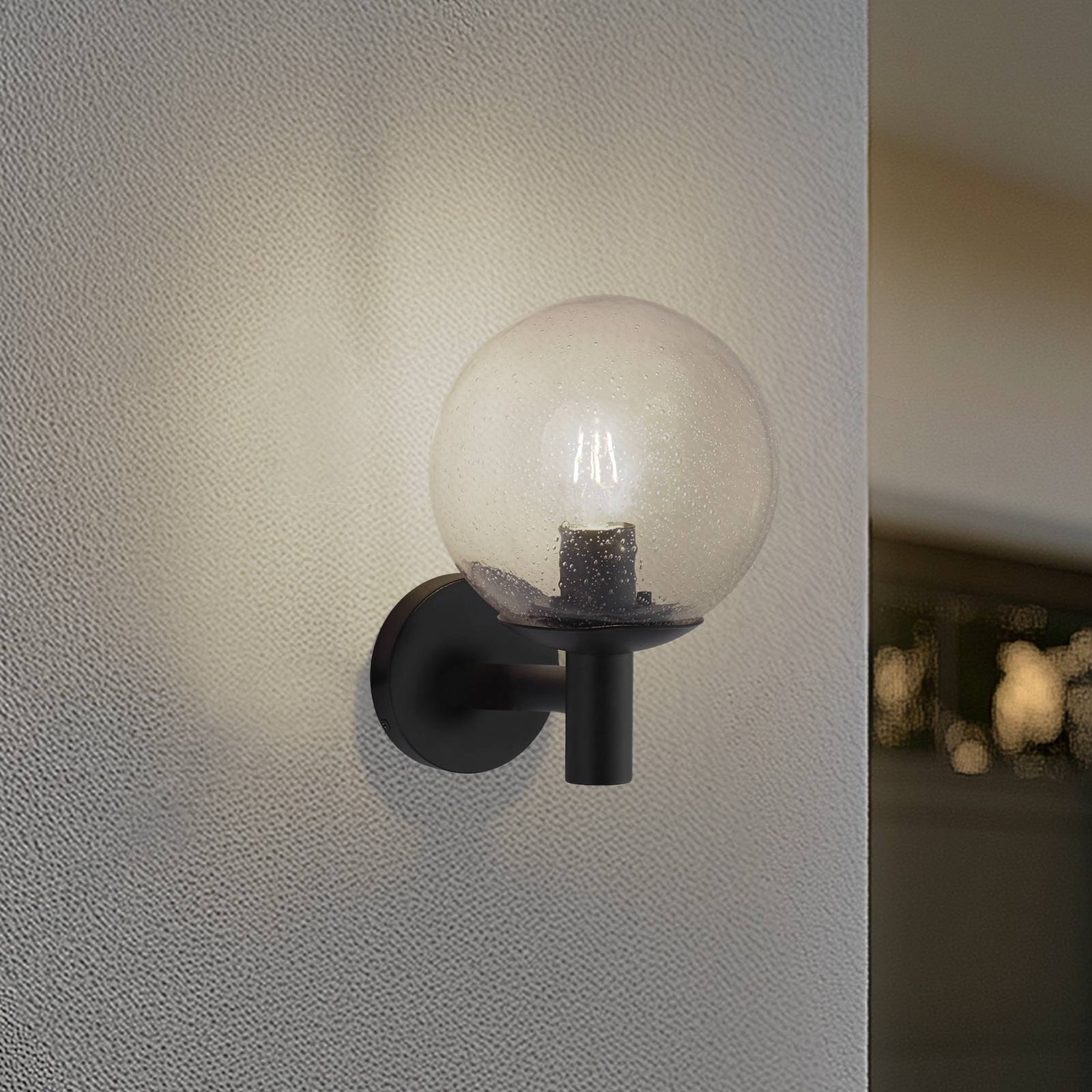 Lindby Außenwandleuchte Dangan, klar, Glas, Ø 20 cm günstig online kaufen