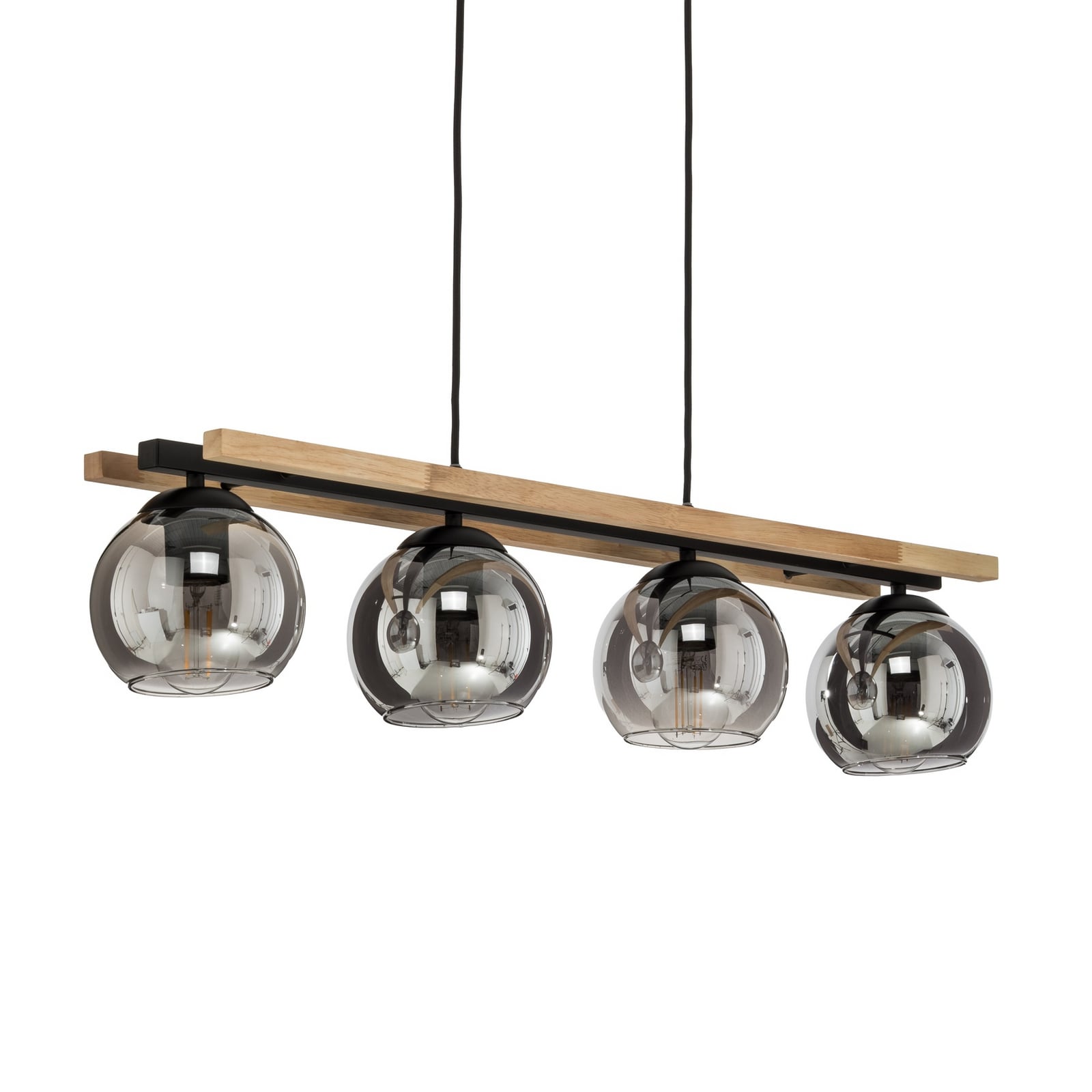 Philika Pendelleuchte Smoke/Wood/Black - Lindby Philika Pendelleuchte Smoke/Wood/Black - Lindby