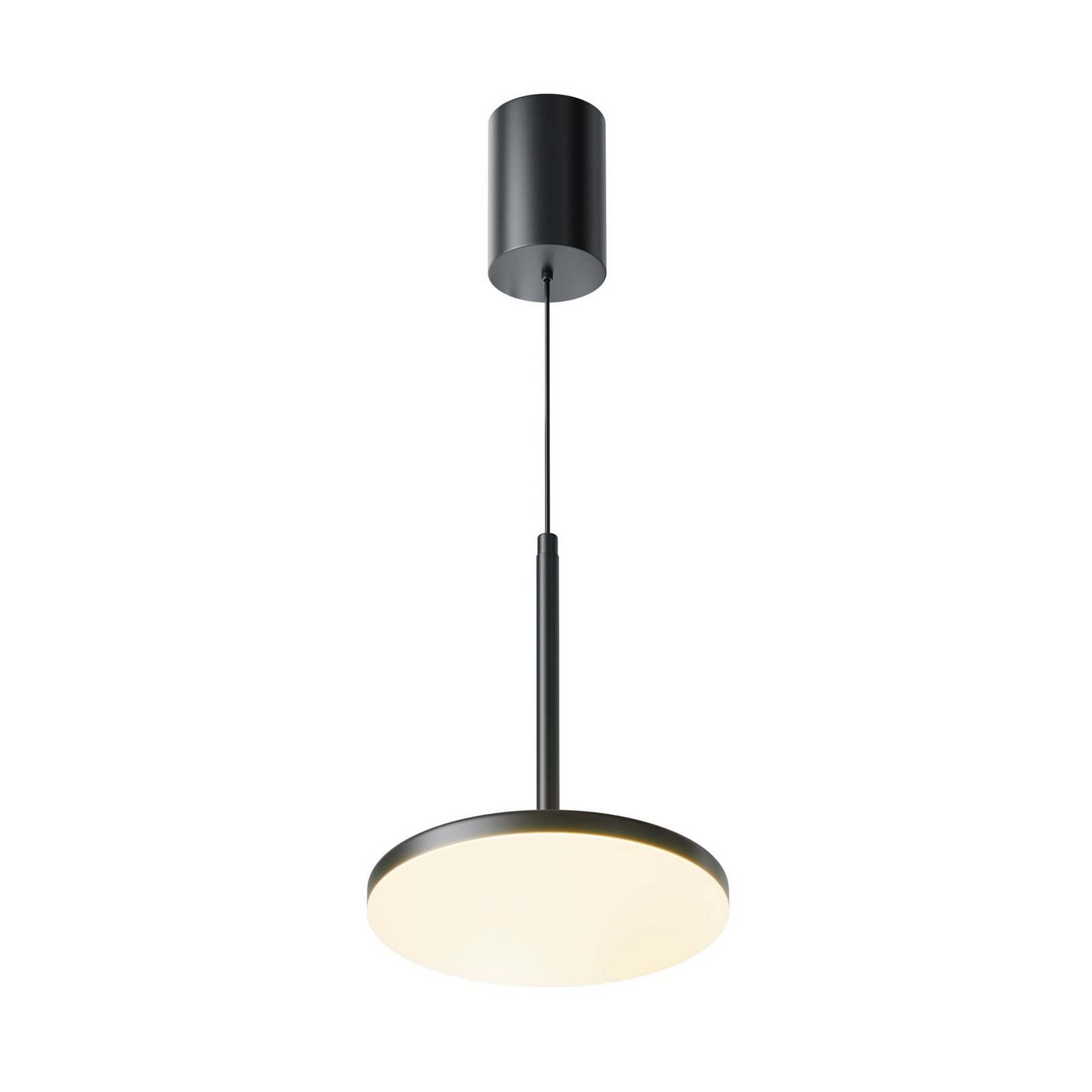 Maytoni LED rippvalgusti Plato, must, Ø 18,5cm, alumiiniumist