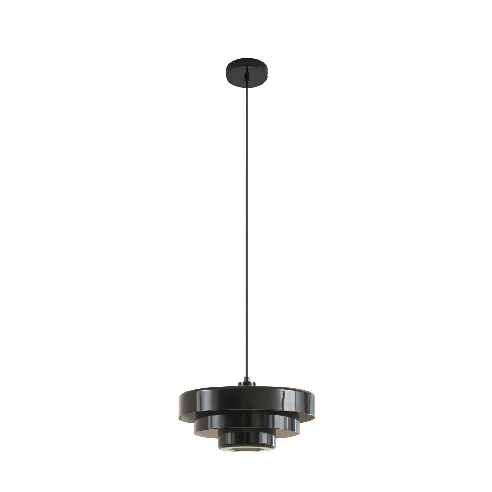 Lindby piekaramā lampa Tivra, melna, Ø 35 cm, metāls, E27