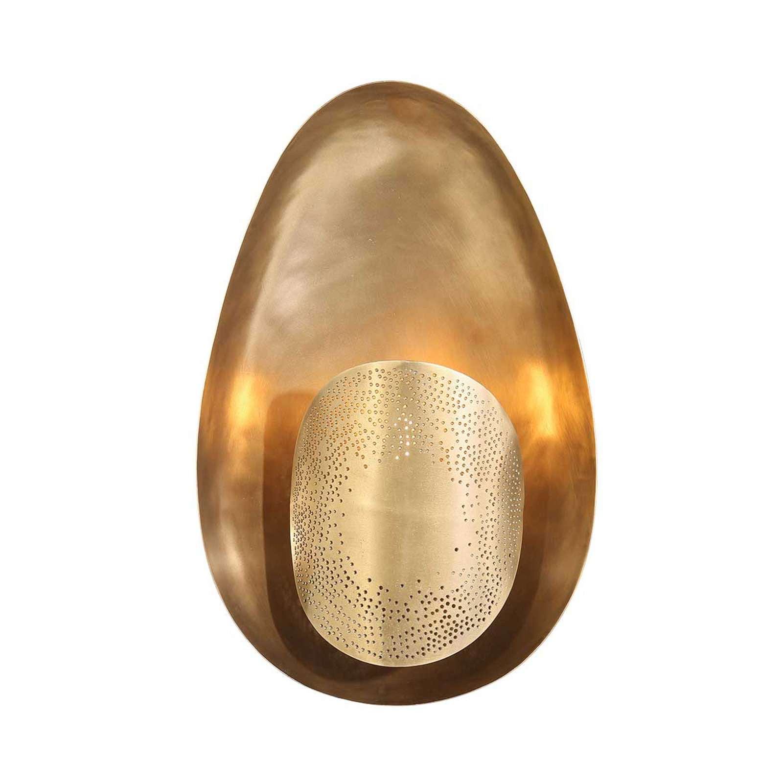 Brass wall light, brass-coloured, metal, height 36 cm