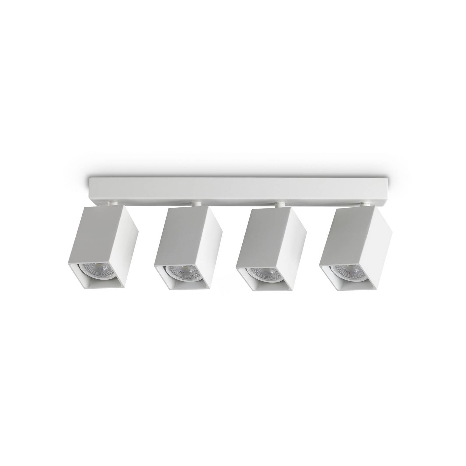 Ideal Lux Deckenstrahler Dynamite Square weiß, 38 cm, 4-flg.
