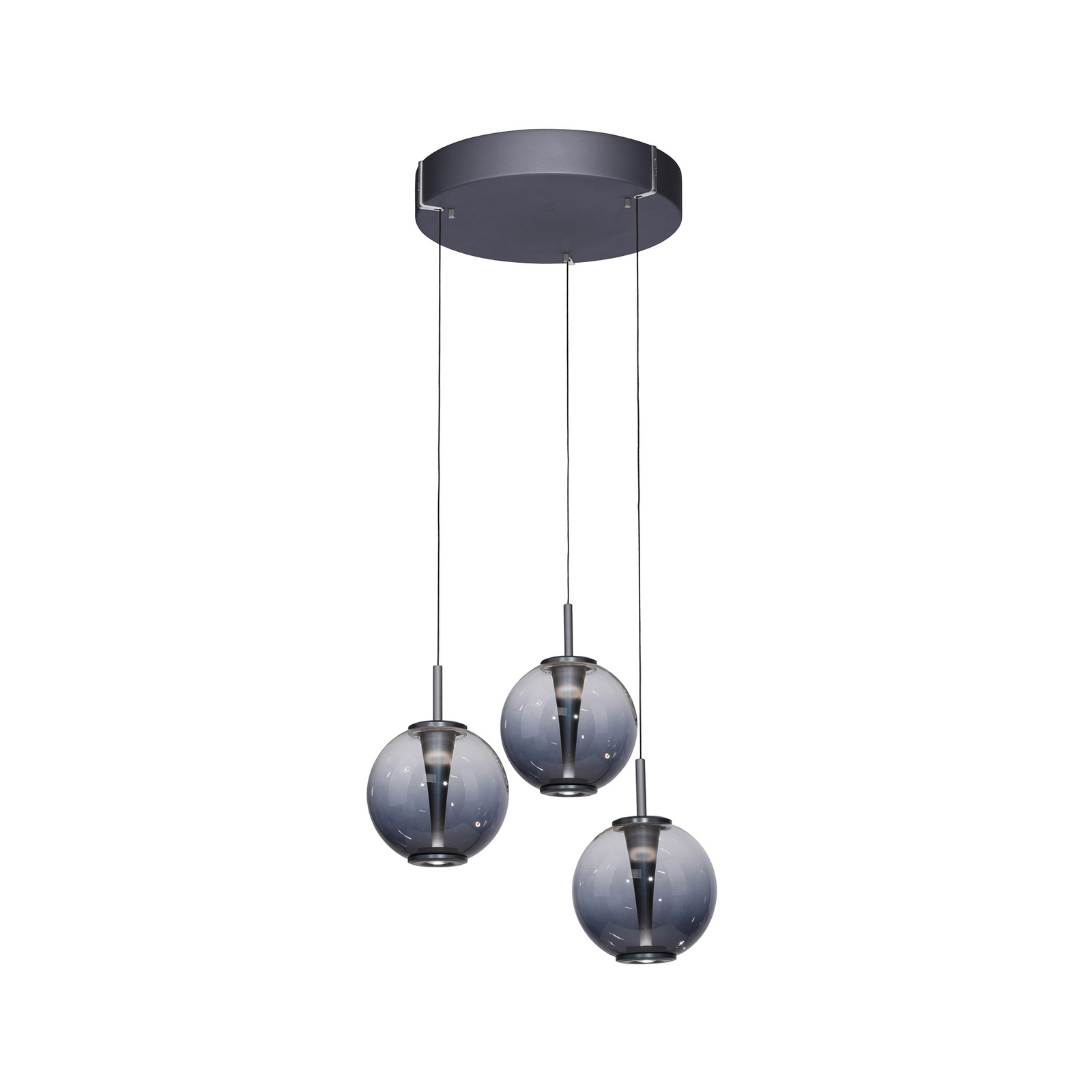 PURE LED-Hängelampe E-Infinity, grau/rauchgrau, Ø 50 cm, CCT