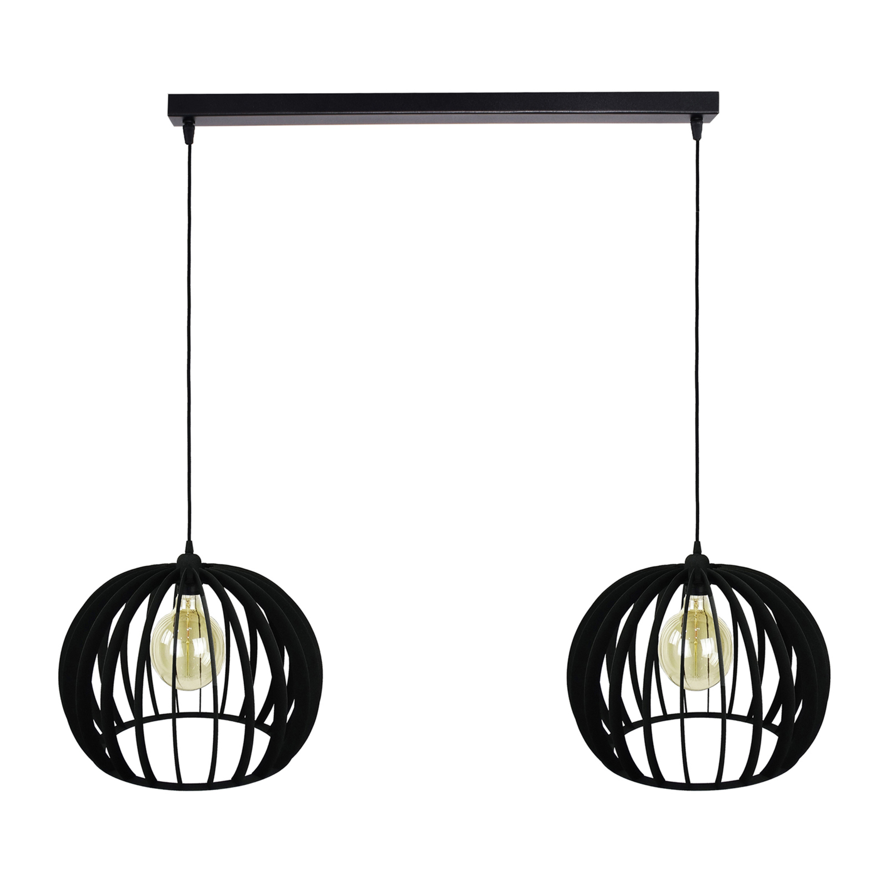 Kula pendant lamp, two-bulb, black