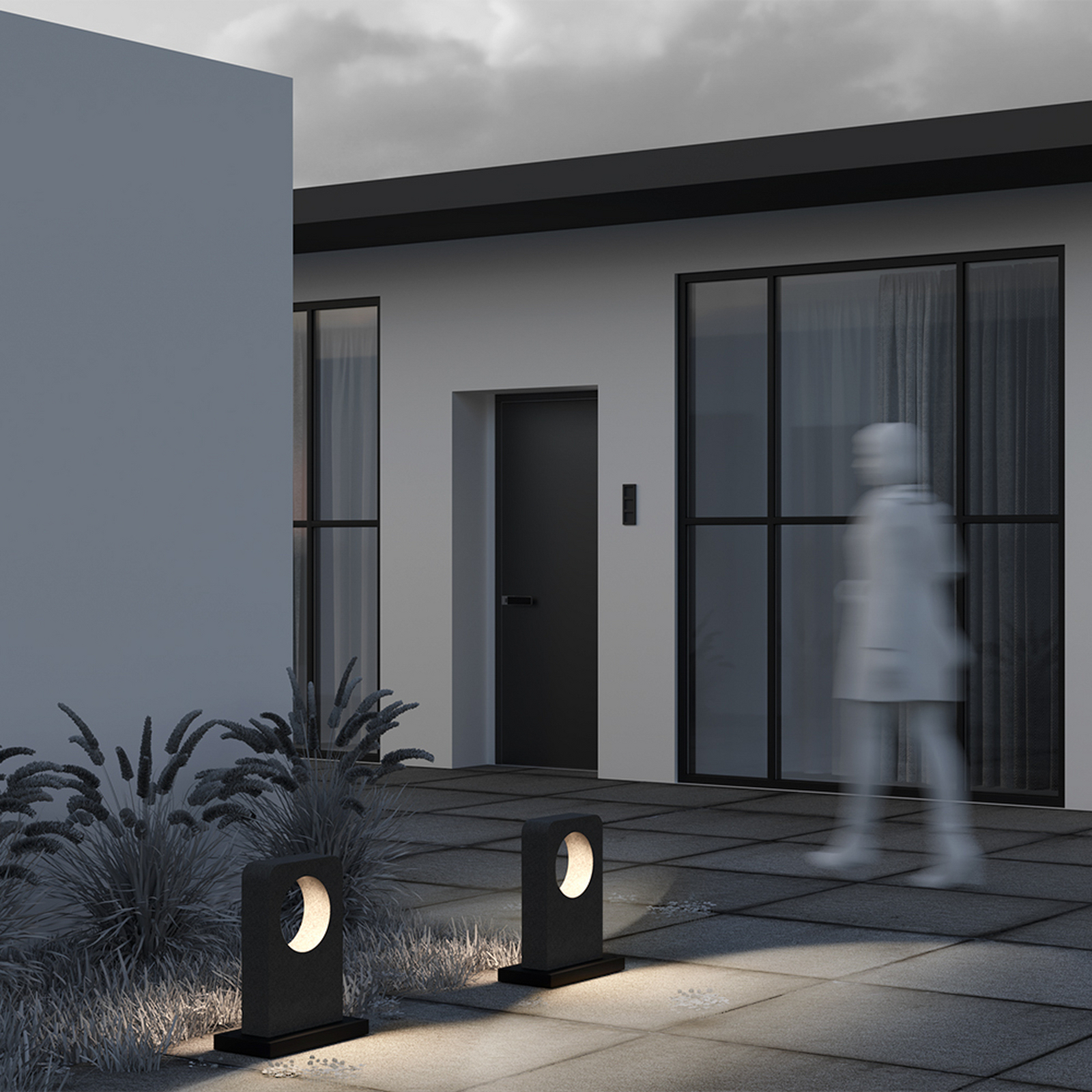 LED tuinpadverlichting BETONE, hoogte 49 cm, grijs, cementlook, IP65 LED tuinpadverlichting BETONE, hoogte 49 cm, grijs, cementlook, IP65