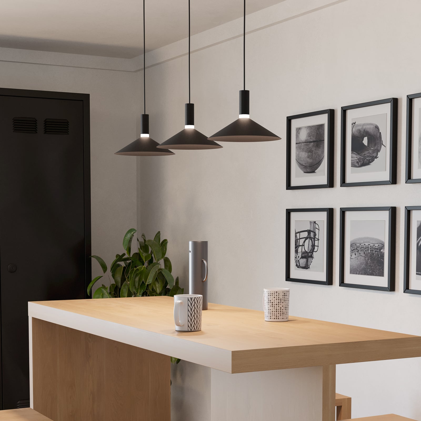 Slimme hanglamp Conomavilla-Z, zwart 92 cm 3-lamps CCT RGB Slimme hanglamp Conomavilla-Z, zwart 92 cm 3-lamps CCT RGB