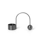 ferm LIVING tealight holder Balance, black, brass, 13 cm