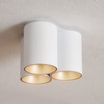 Eye Tone III ceiling light, white/gold