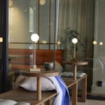 Lámpara de mesa LED recargable Northern Snowball, gris beige, 2700 K