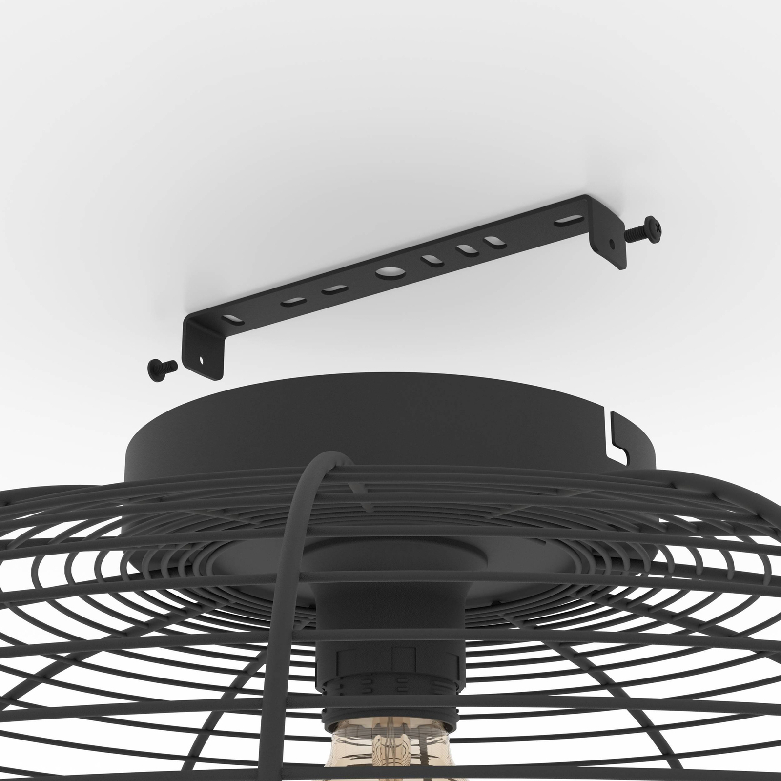 Rinroe mennyezeti lámpa, Ø 45 cm, fekete, acél