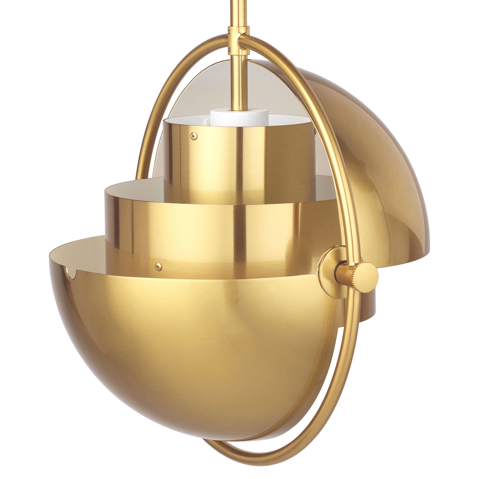 GUBI pendellampa Multi-Lite, Ø 27 cm, ram i mässing