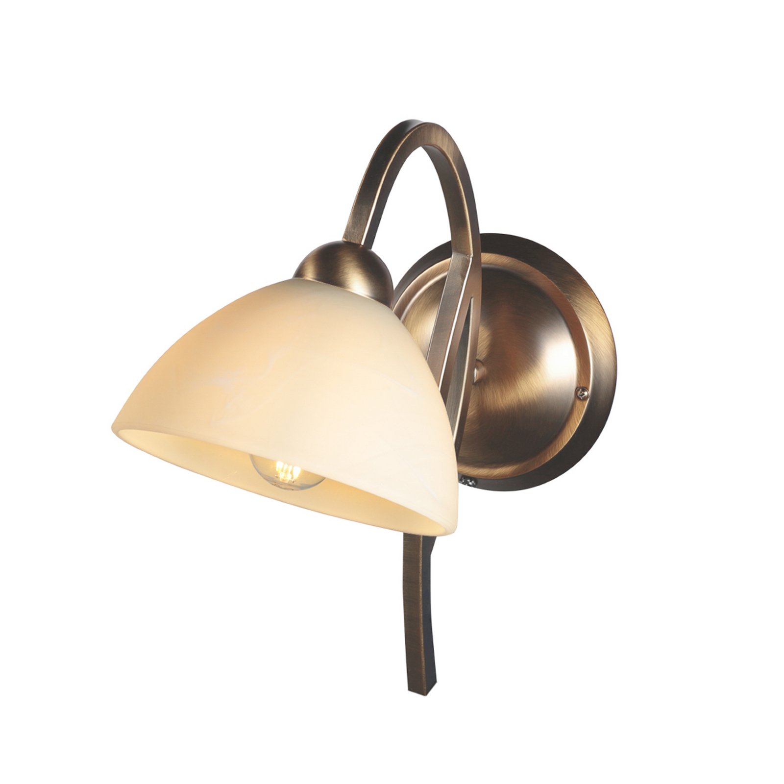 wandlamp Anthea, brons, crème, metaal, glas, E27 wandlamp Anthea, brons, crème, metaal, glas, E27