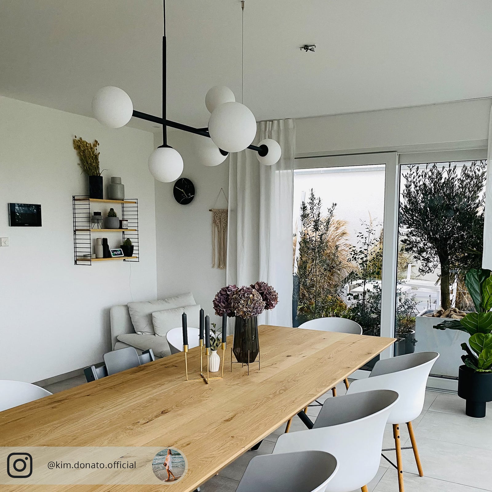 Lampa suspendată Dione, negru, cu 6 becuri - ALDEX