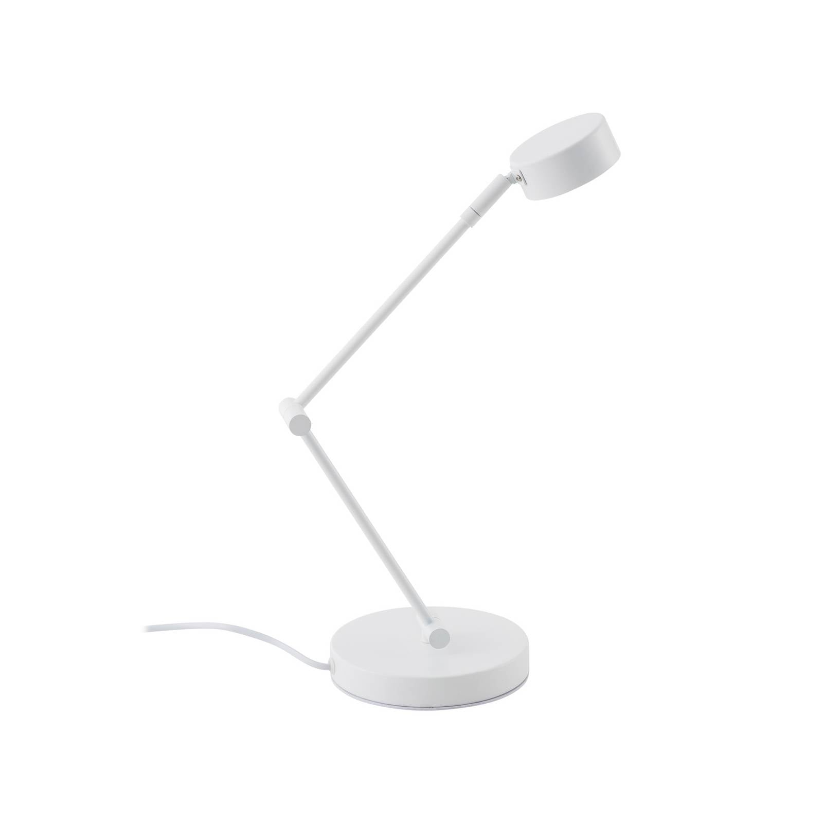 Lampa stołowa Lindby Jyla, 36 cm, biały matowy, GX53, elastyczna