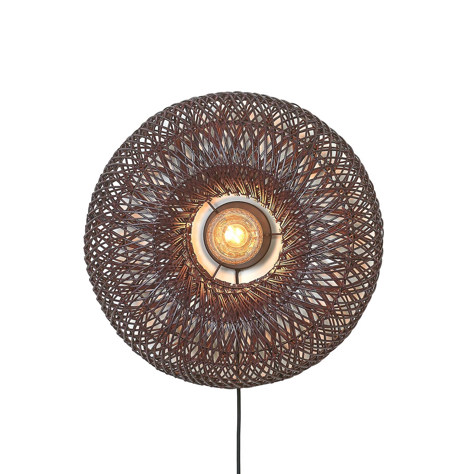 GOOD & MOJO Wandlampe Arizona, rot, Ø 50 cm, Bambus, Stecker