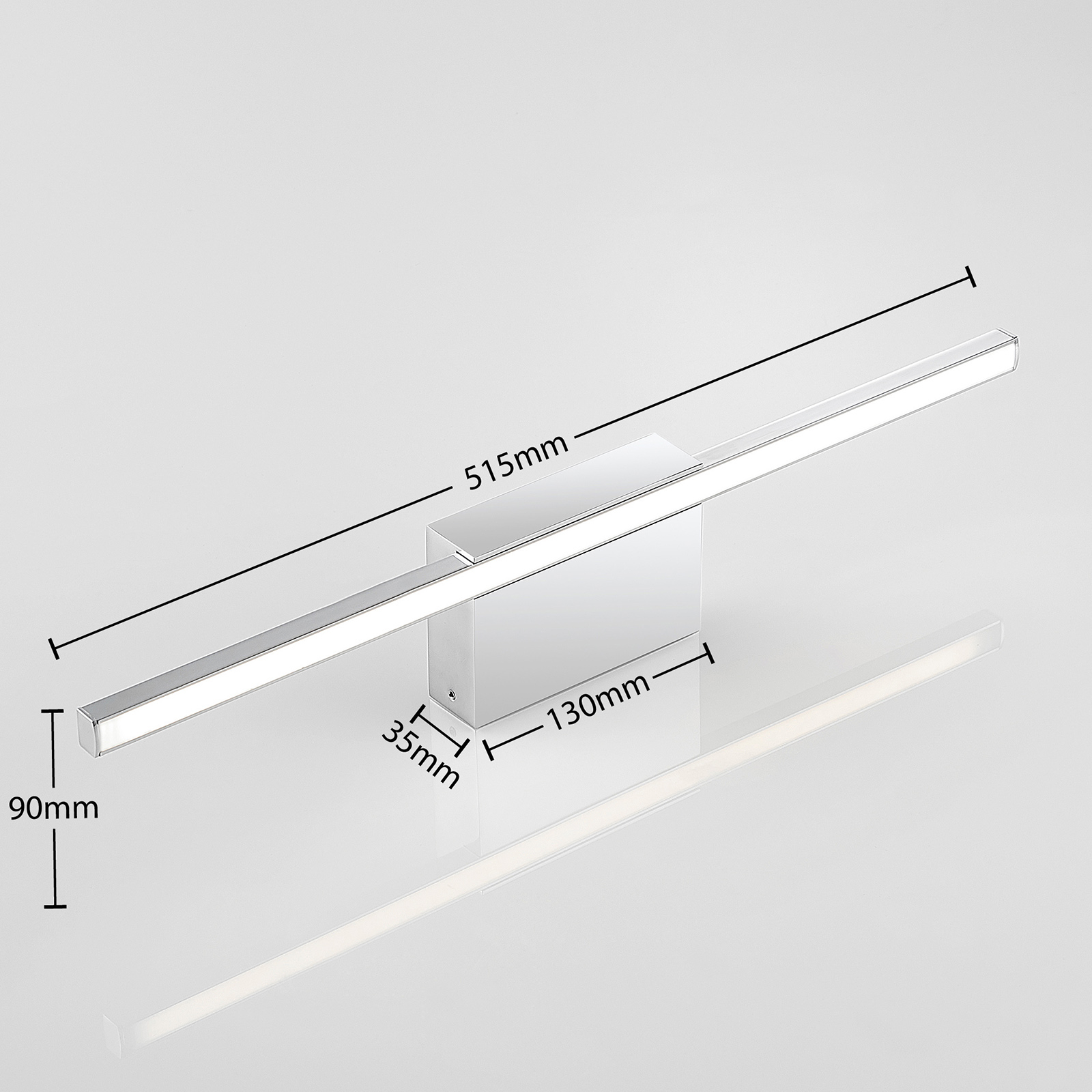 Arcchio Metin LED-Spiegellampe, IP44, 51,5 cm