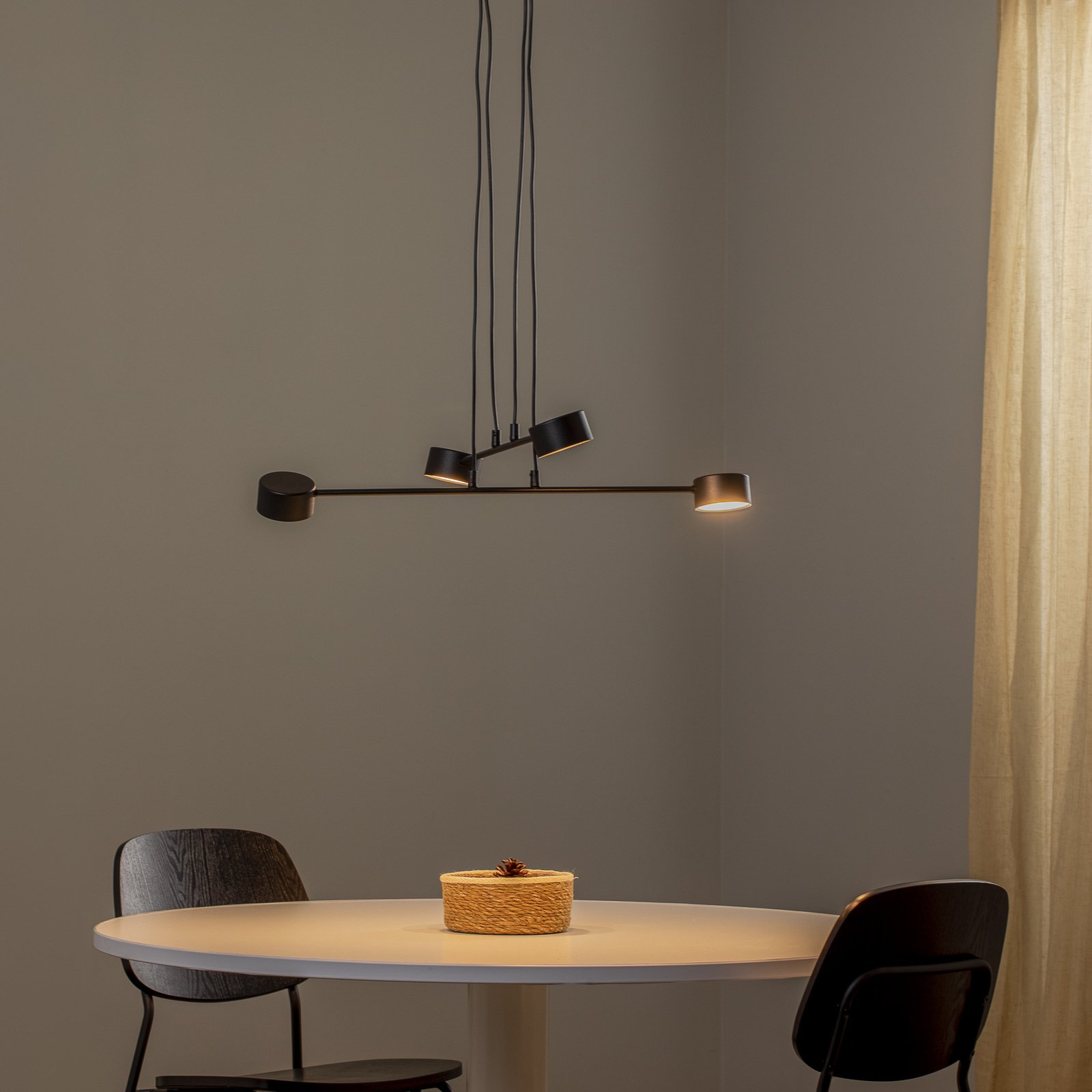 Modus 4 hanglamp, staal, 4-lamps, GX 53, zwart