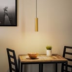 Eye pendant light, 1-bulb, brass, shade height 25 cm