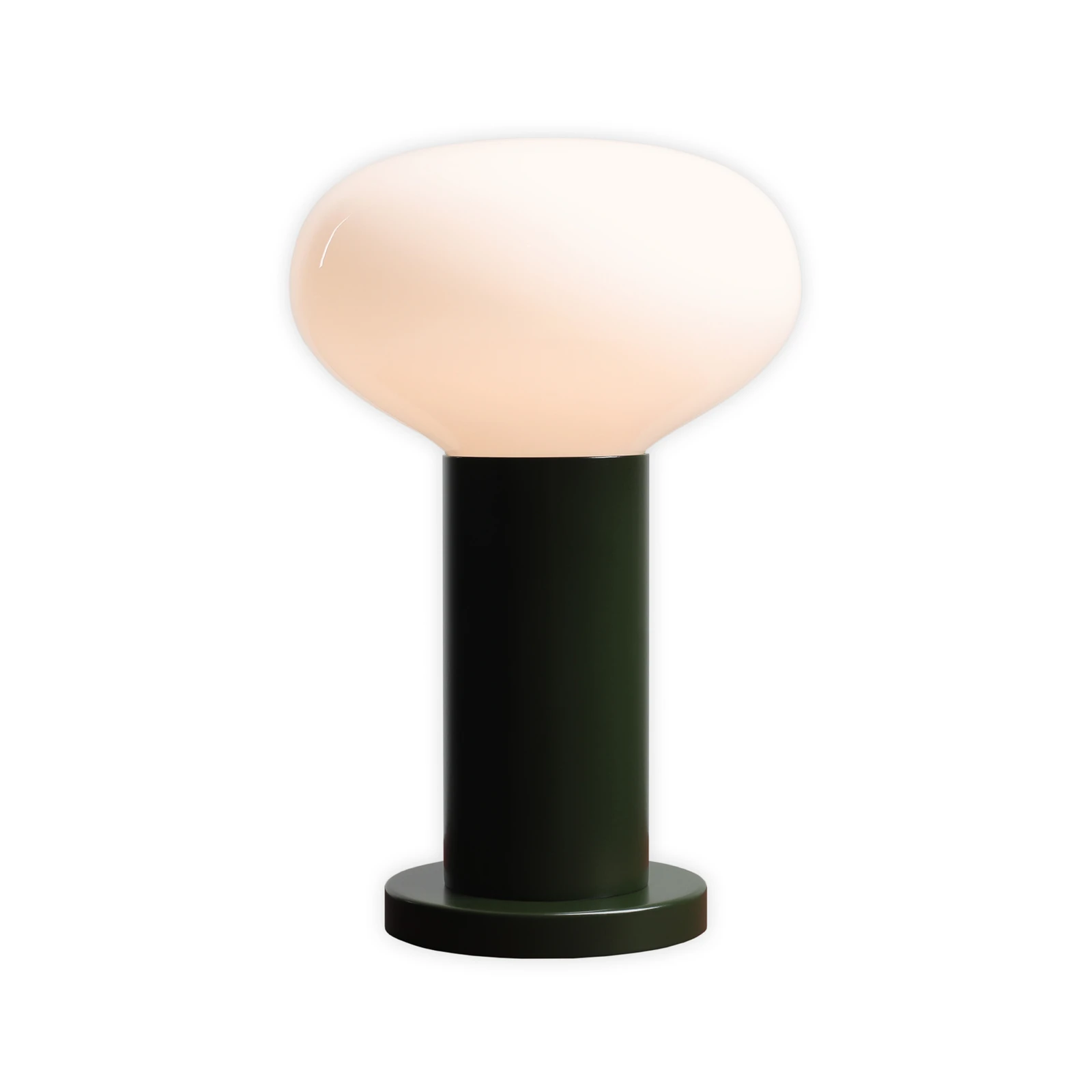 Stolová lampa Flo, zelená, Ø 19 cm, sklo