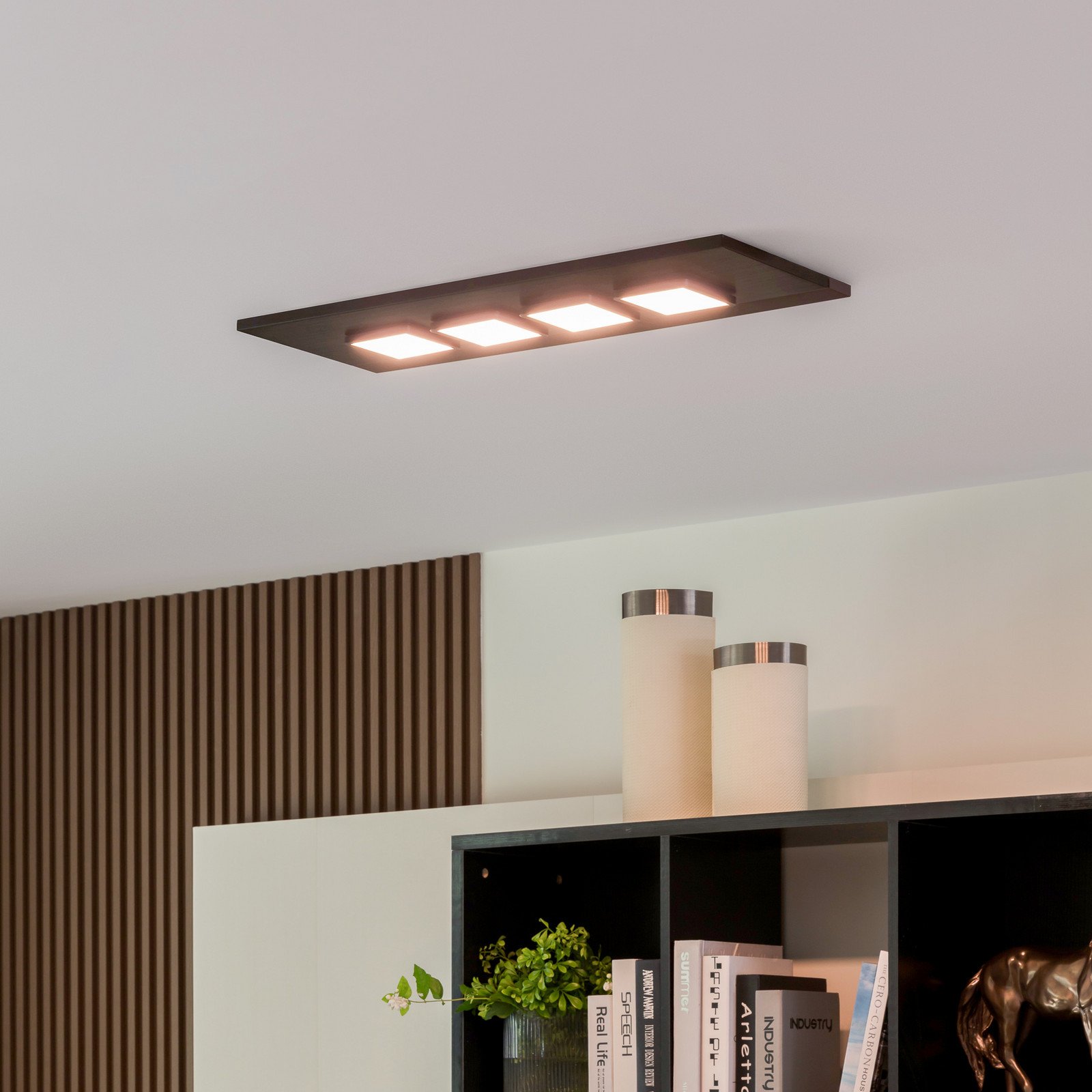 Plafonieră Lucande Esteria 4 becuri - Camera de zi / sufragerie - modern - negru grafit - Metal