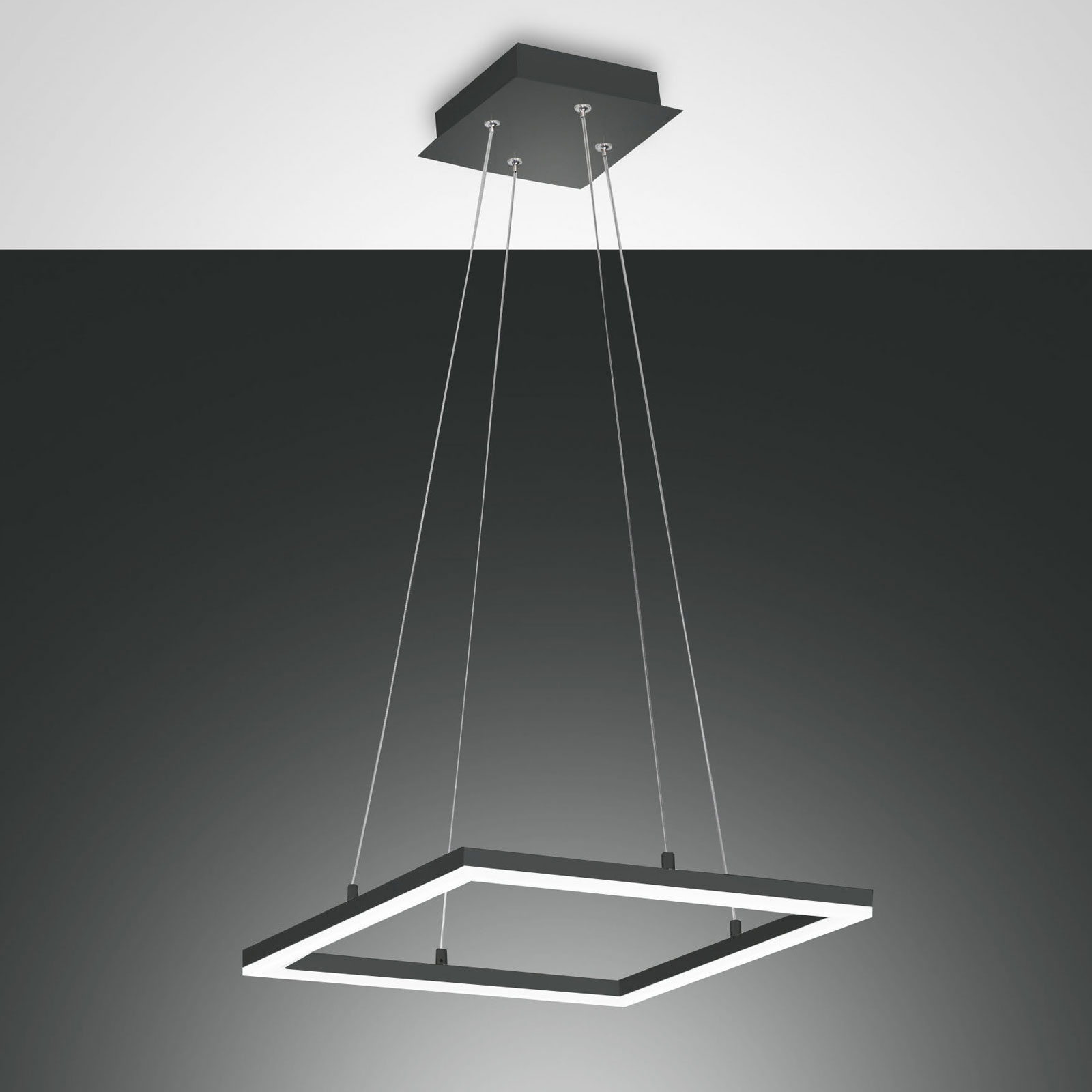Stropné LED svietidlo Bard 42x42 cm antracit