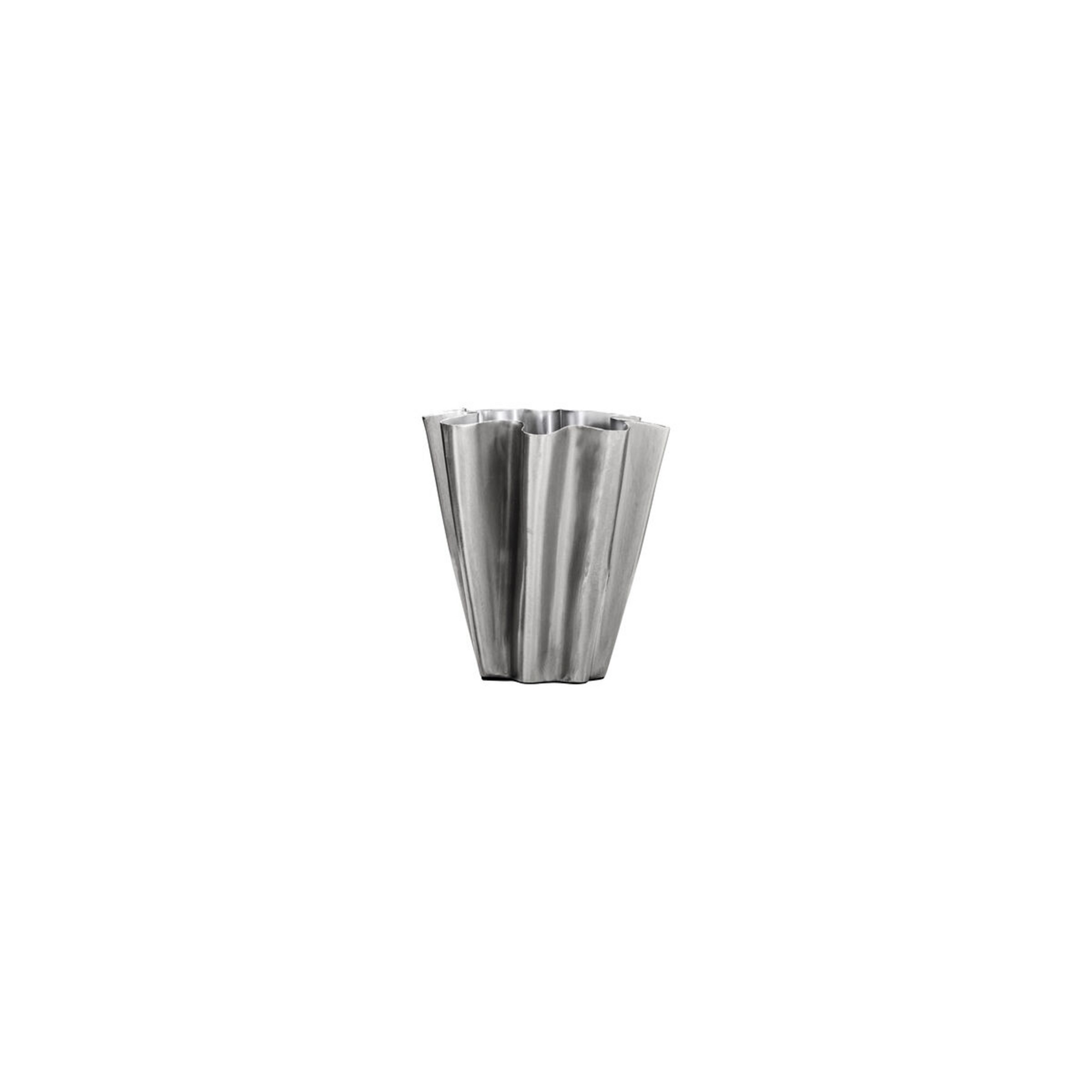 Vaso HDFlood, argento spazzolato, 13 cm, metallo - House Doctor