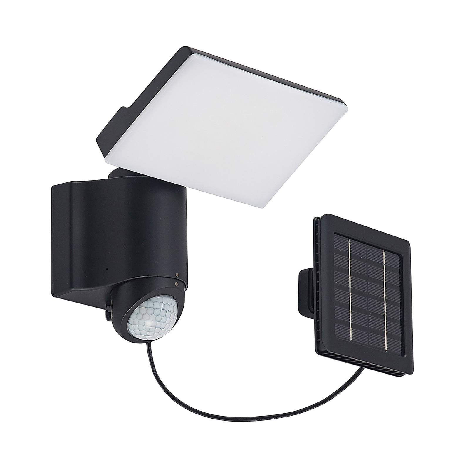 PRIOS Prios Istani outdoor wall spotlight, sensor, solar, aluminium, plastic, 6 W, W: 18.1 cm, H: 26.9 cm