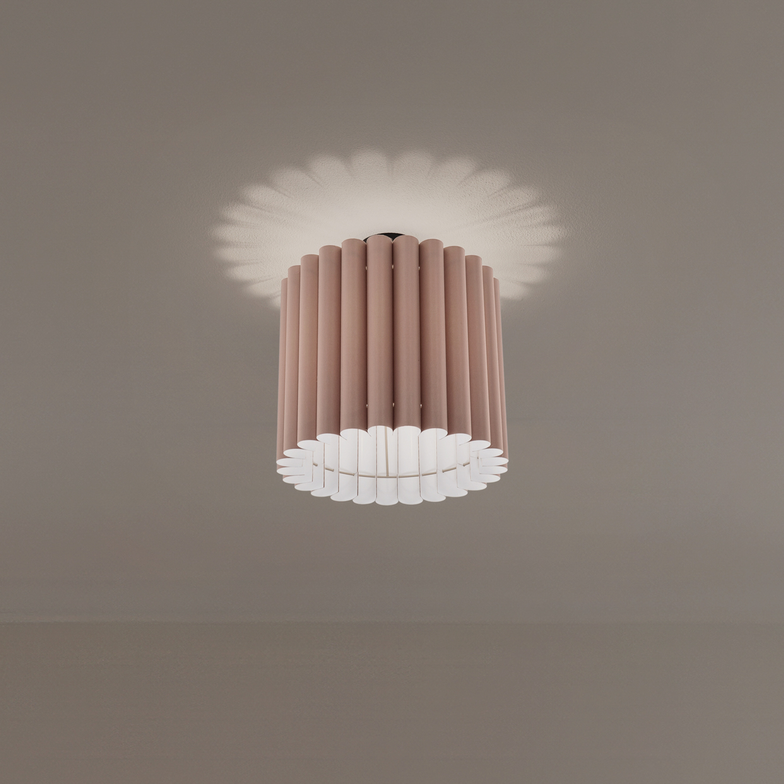 Plafoniera Aria, capucino, microfibra, E27