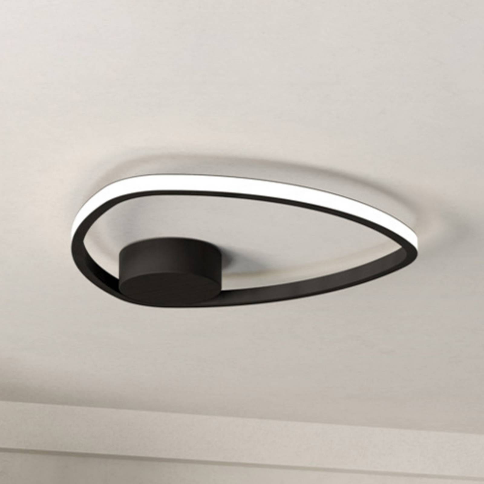 Lampa sufitowa LED EGLO MOSCHELLA, czarna, Ø 38 cm, CCT