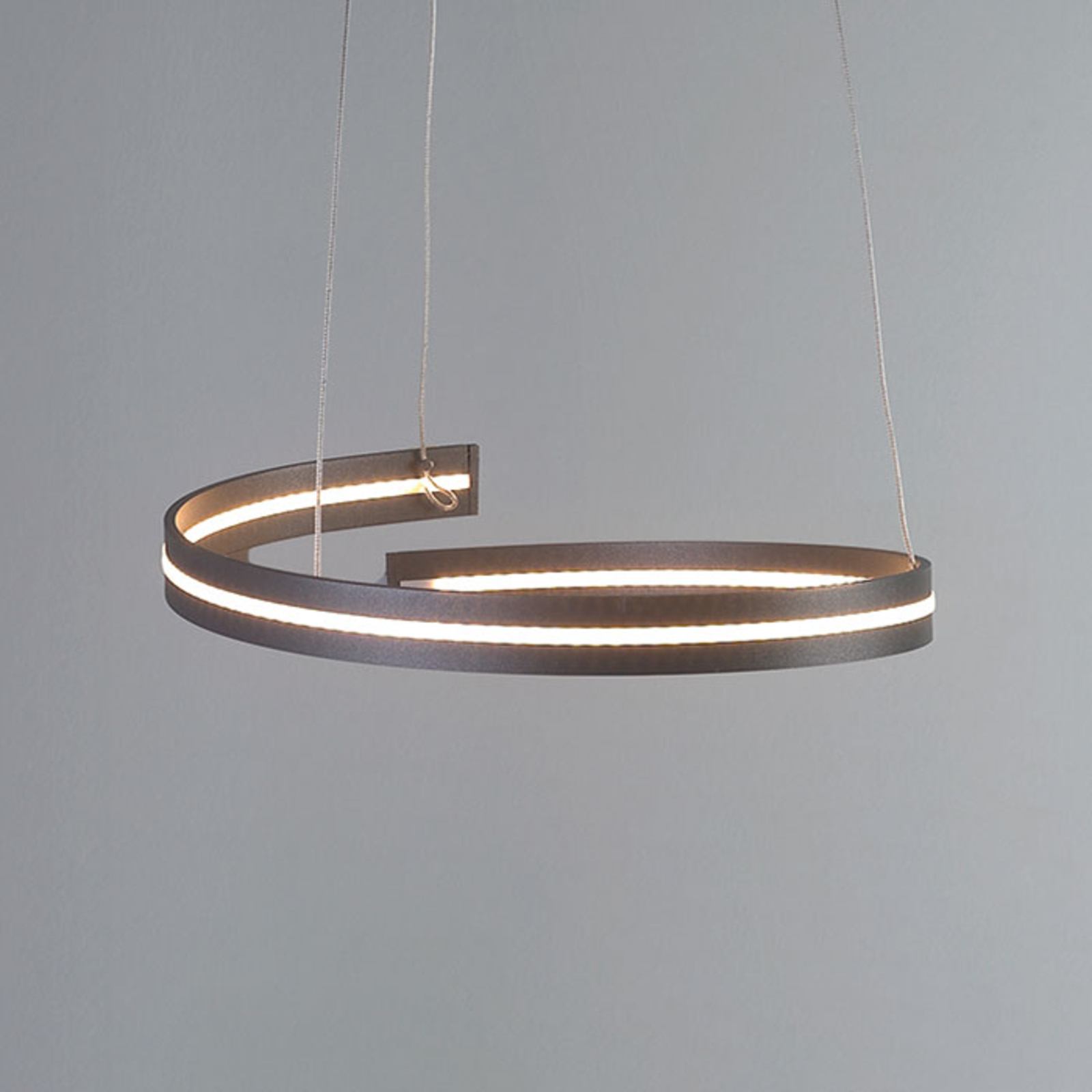 BOPP Bopp Break - LED hanging light, 40 cm anthracite, for Living / Dining Room, aluminium, 24 W, energy efficiency: A+