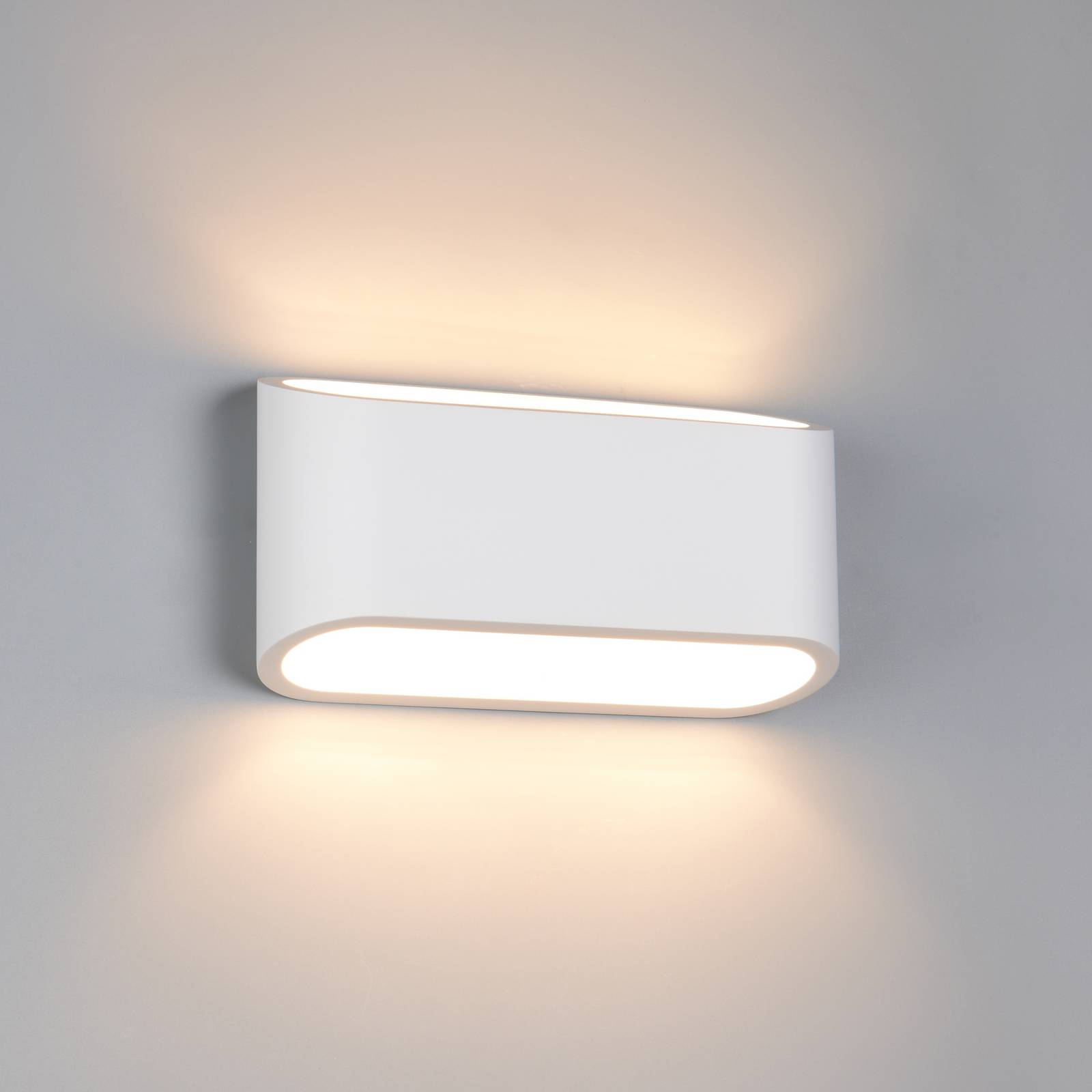 Trio Lighting Wandlamp Sepanta, wit, breedte 23 cm, gips, 2-lamps.
