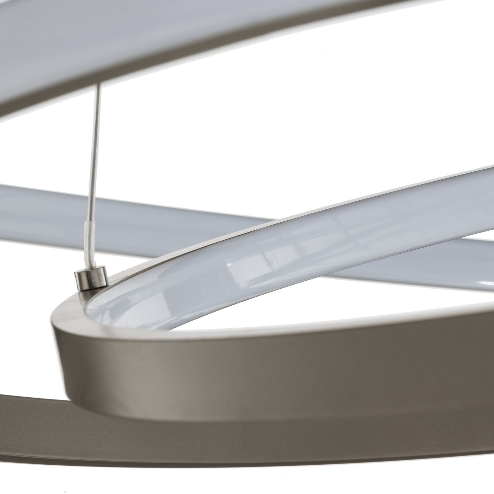 Lucande LED κρεμαστό φωτιστικό Ezana, νικέλιο, μέταλλο, Ø 80cm Lucande LED κρεμαστό φωτιστικό Ezana, νικέλιο, μέταλλο, Ø 80cm