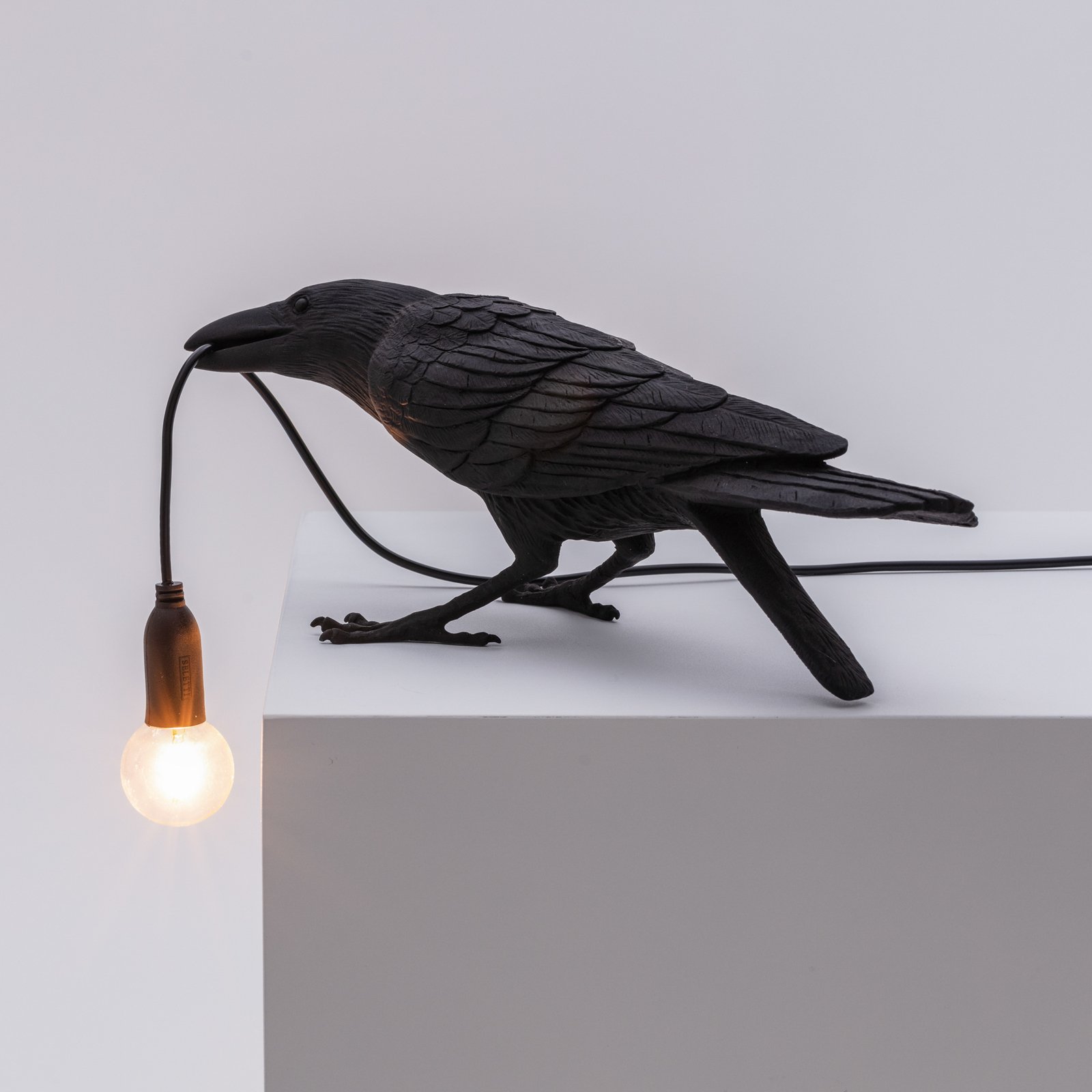 SELETTI Bird Lamp LED-Tischlampe spielend, schwarz