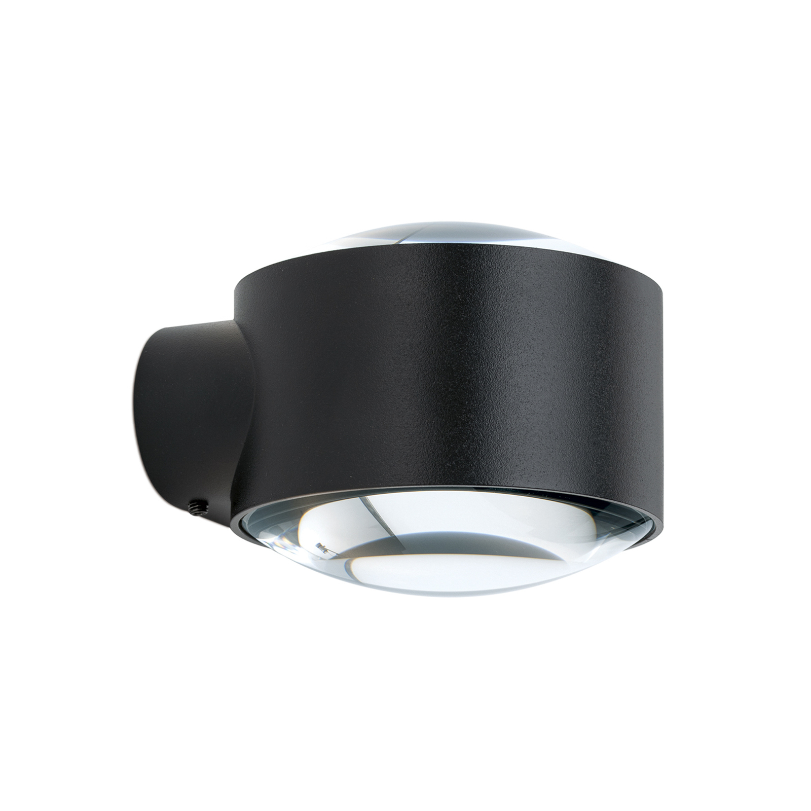 Tatra LED buitenwandlamp, zwart, Ø 10,2 cm, aluminium, omhoog/omlaag