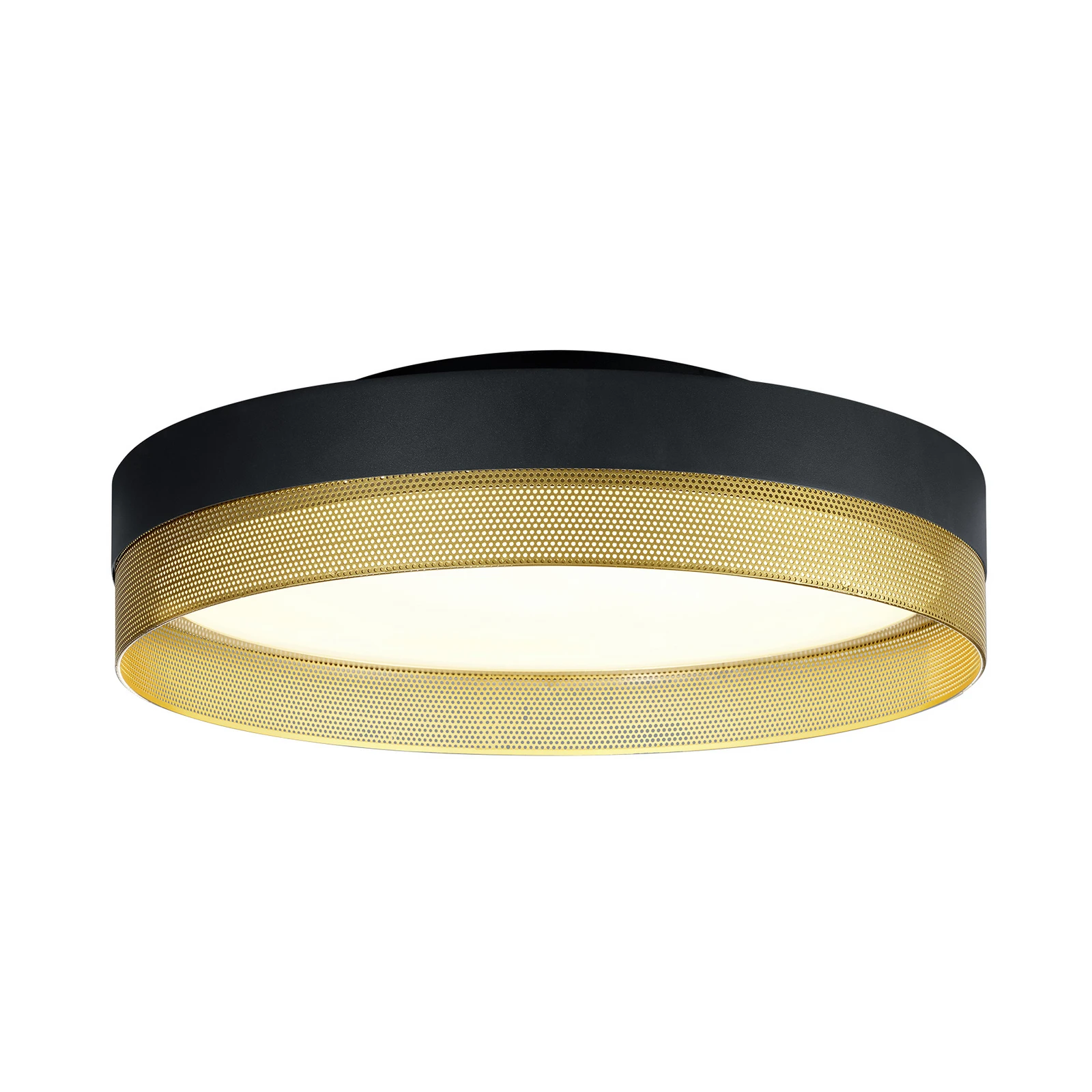 LED-Deckenleuchte Mesh, Ø 45 cm, schwarz/gold
