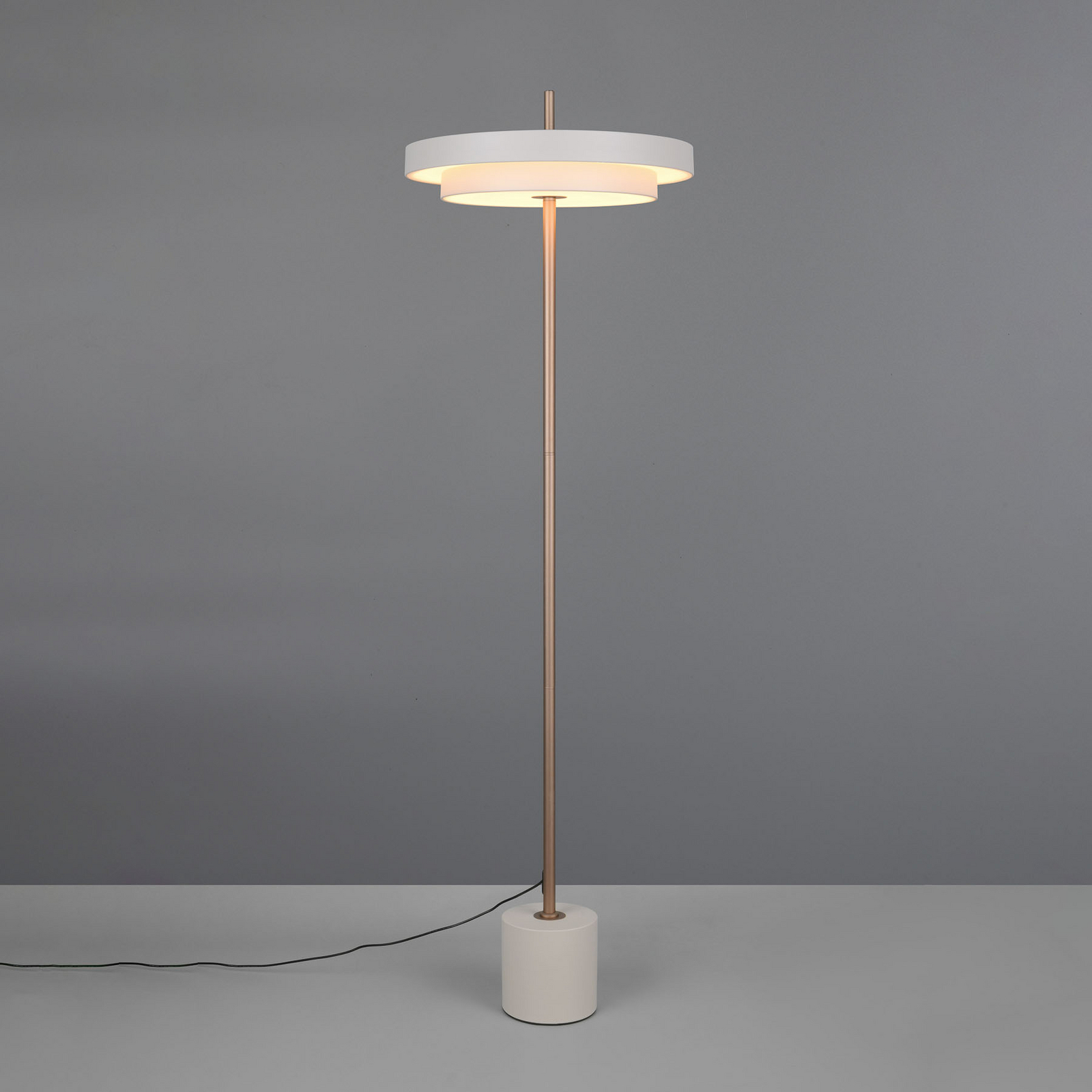 LED vloerlamp Keaton, lichtgrijs, hoogte 138 cm, metaal, CCT LED vloerlamp Keaton, lichtgrijs, hoogte 138 cm, metaal, CCT