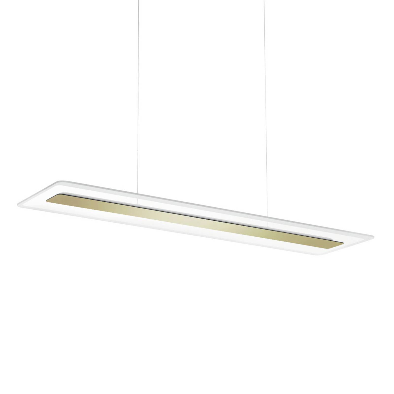Image of Linea Light Suspension LED Antille verre rectangulaire dorée 8033913149735