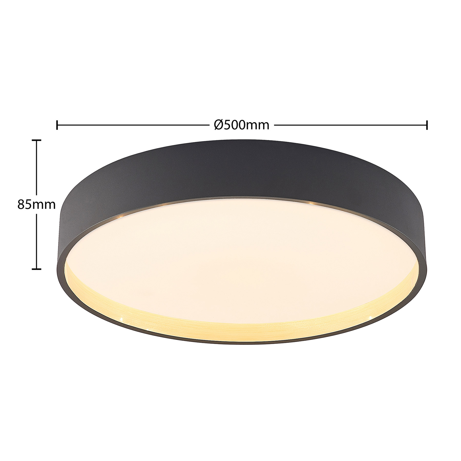 Lindby Todor LED ceiling light CCT grey 50 cm